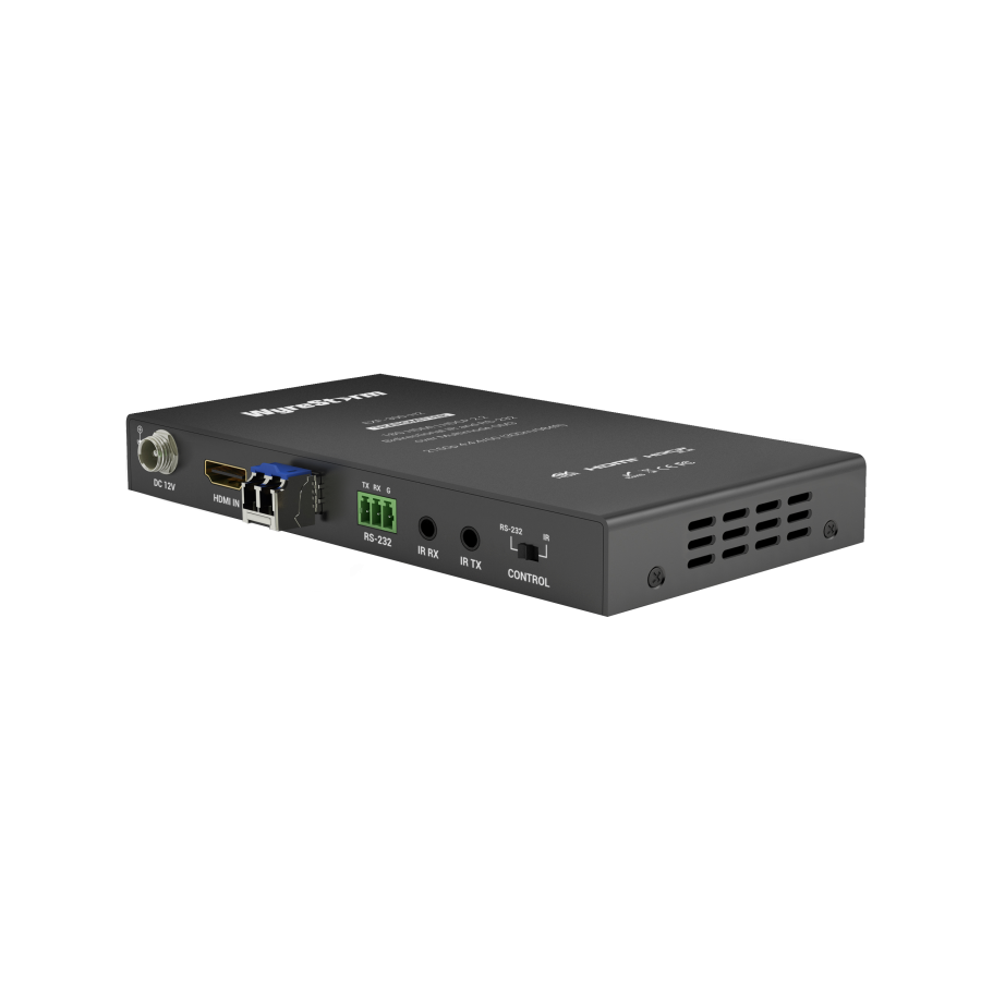 18Gbps 4K HDR OM3 Multi-Mode Fiber Extender With HDCP 2.2 and Bidirectional IR or RS-232