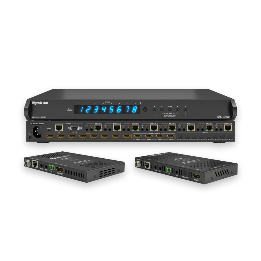 4K60 8×8 HDBaseT Matrix Kit with 8x Receivers