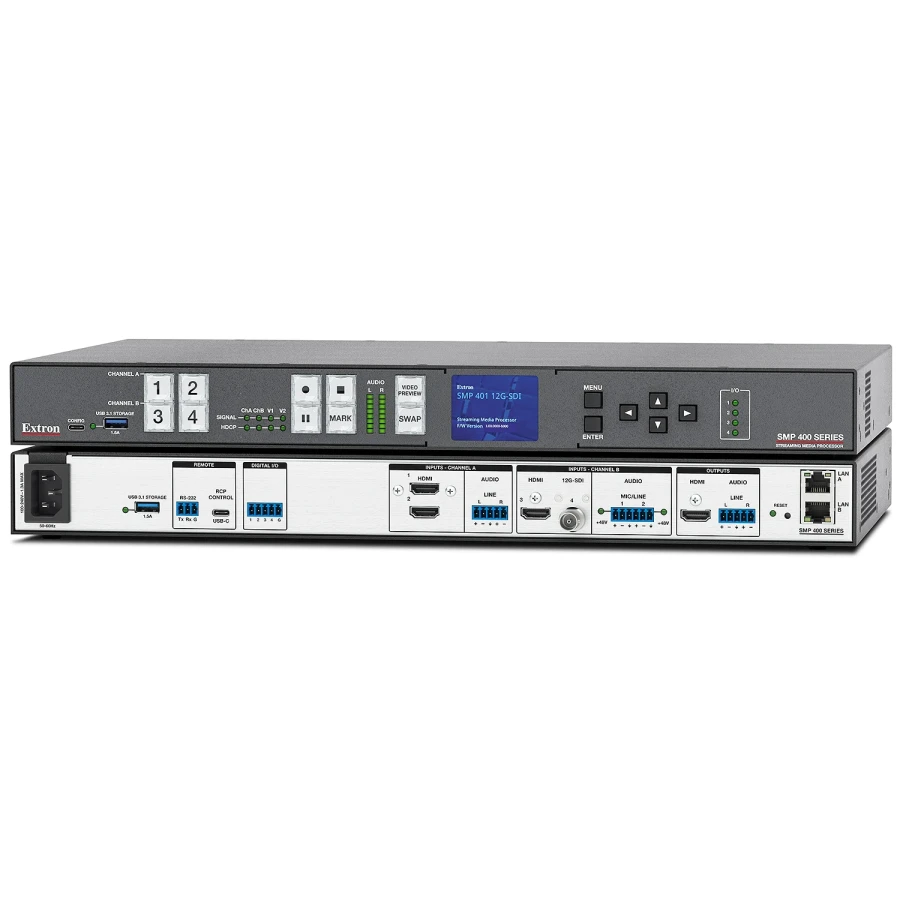 Alternative view of SMP 401 Multi-Channel 4K Recording and Streaming Media Processor