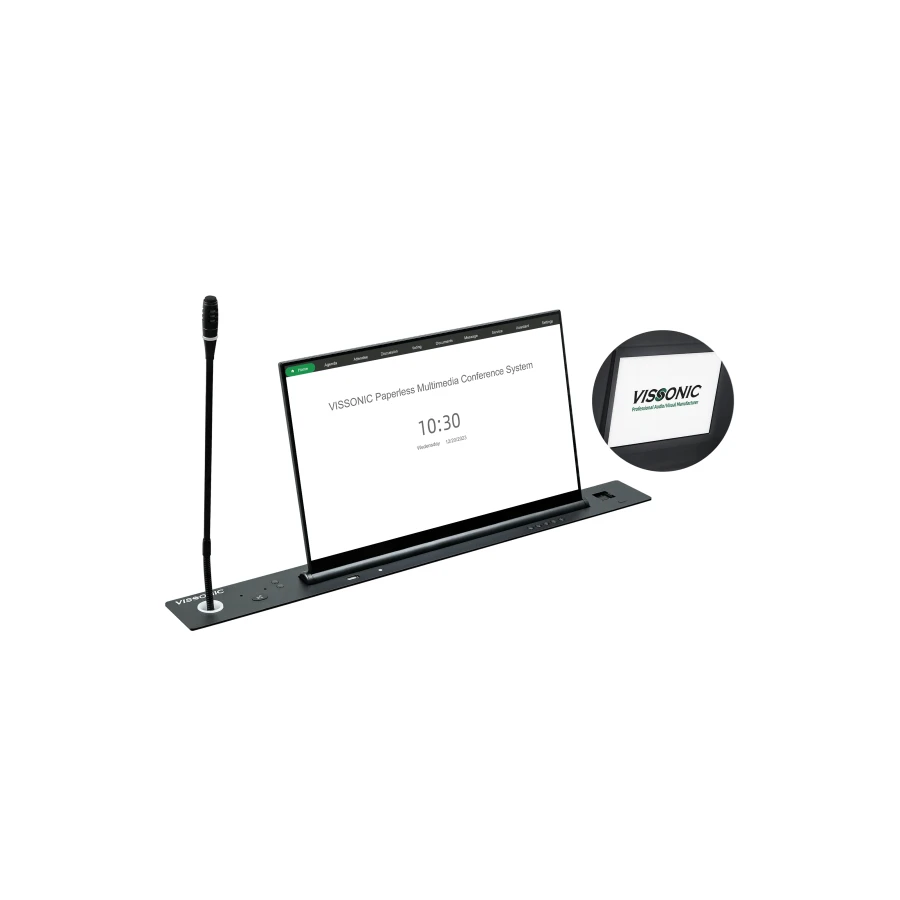 Retractable Touchscreen with Microphone & Rear-mounted Nameplate