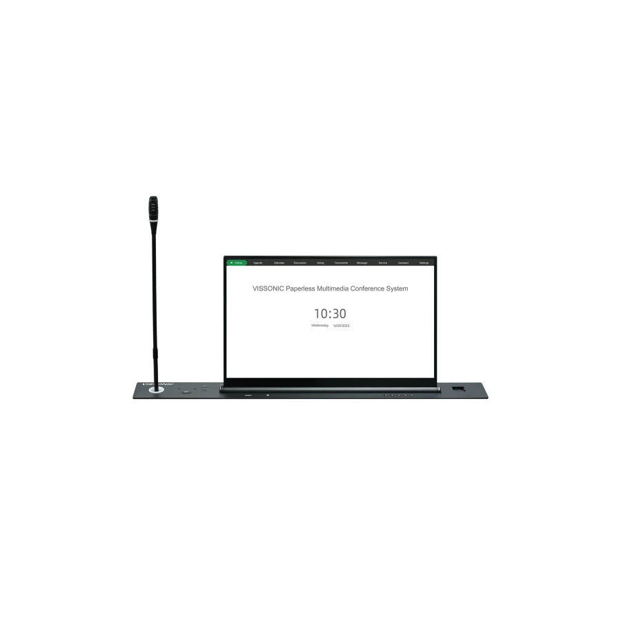 Alternative view of Retractable Touchscreen with Microphone & Rear-mounted Nameplate
